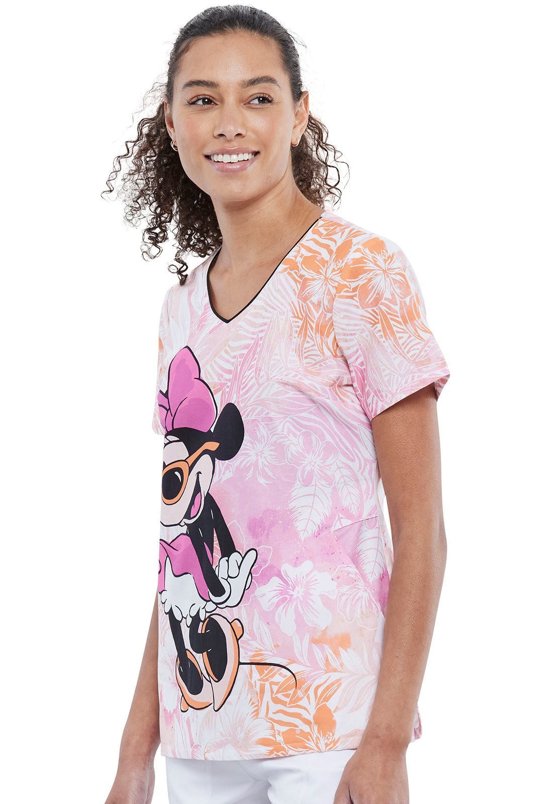 Minnie Mouse Tooniforms Licensed Disney V Neck Scrub Top TF626 MNGR - Scrubs Select