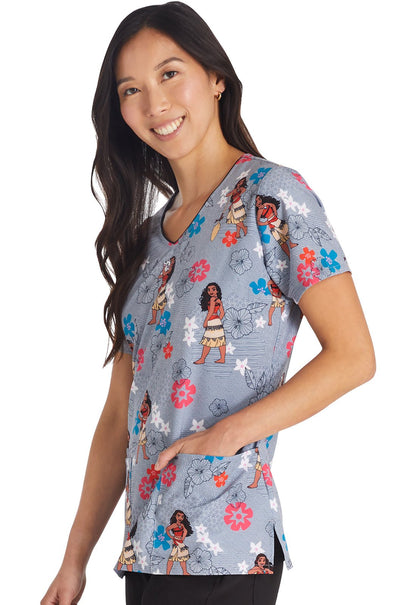 Moana Tooniforms Disney V Neck Medical Scrub Top TF614 MHFY - Scrubs Select