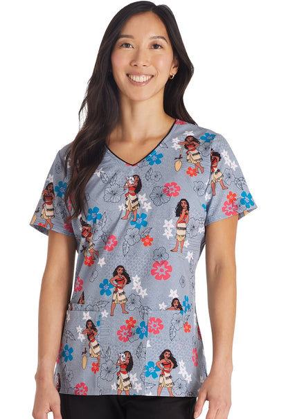 Moana Tooniforms Disney V Neck Medical Scrub Top TF614 MHFY - Scrubs Select