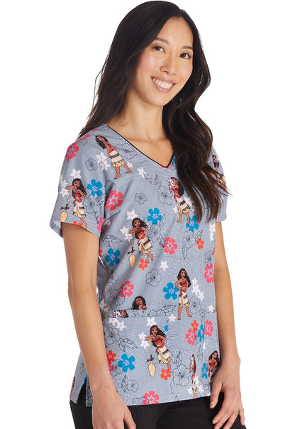 Moana Tooniforms Disney V Neck Medical Scrub Top TF614 MHFY - Scrubs Select