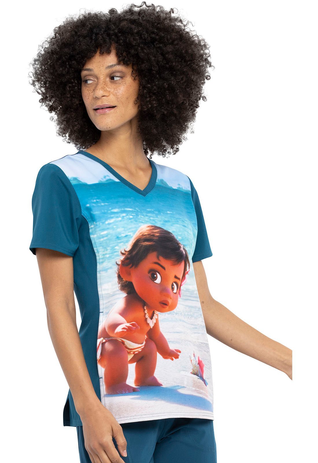 トップス Moana Moana Tooniforms Licensed Disney V Neck Scrub Top TF627 MHBM