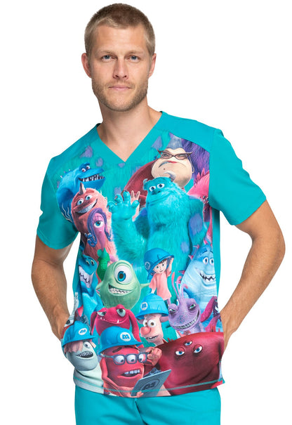 Monsters Inc Cherokee Tooniforms Disney Unisex V Neck Scrub Top TF714 MCPY - Scrubs Select