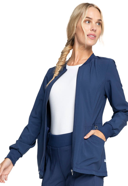 Navy Cherokee Infinity Zip Front Scrub Jacket CK370A NYPS - Scrubs Select