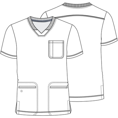 Nightmare Before Christmas Tooniforms Disney Men's V Neck Scrub Top TF725 NCOW - Scrubs Select