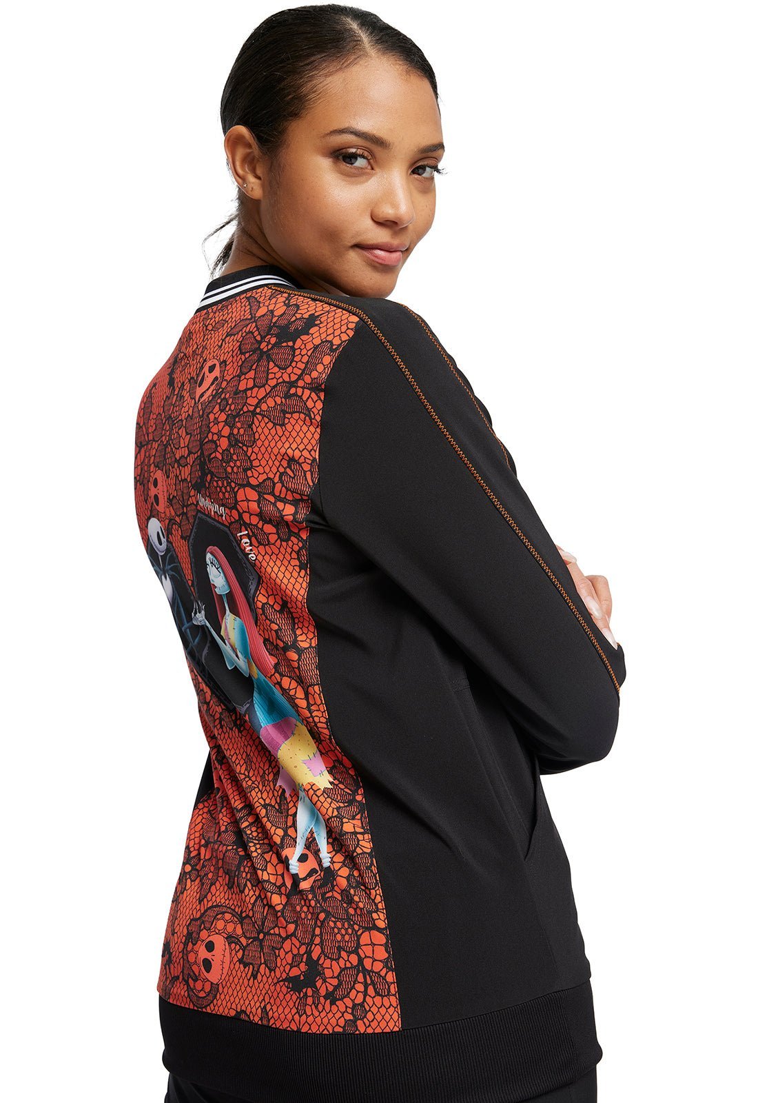 Nightmare Before Christmas Tooniforms Licensed Disney Bomber Jacket TF385 NCUD - Scrubs Select