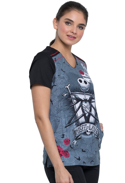 Nightmare Before Christmas Tooniforms Licensed V - Neck Scrub Top TF639 NCIF - Scrubs Select