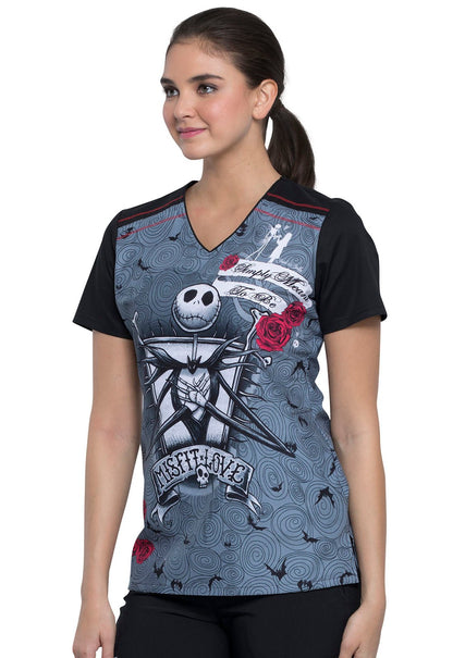 Nightmare Before Christmas Tooniforms Licensed V - Neck Scrub Top TF639 NCIF - Scrubs Select