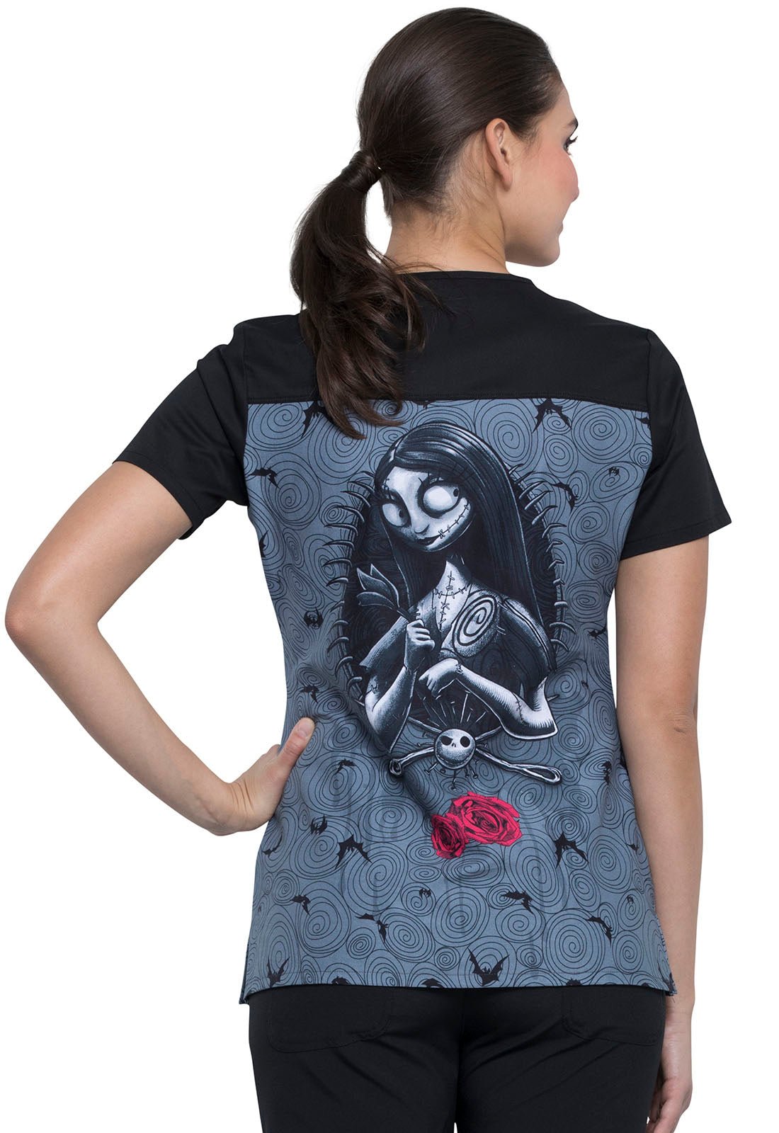 Nightmare Before Christmas Tooniforms Licensed V - Neck Scrub Top TF639 NCIF - Scrubs Select