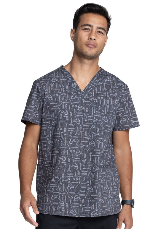Nurse Cherokee Print Unisex V Neck Scrub Top CK691 ITHP - Scrubs Select