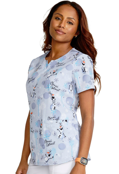 Olaf Cherokee Tooniforms Disney Frozen V Neck Scrub Top TF761 FZPL - Scrubs Select
