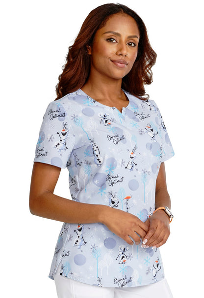 Olaf Cherokee Tooniforms Disney Frozen V Neck Scrub Top TF761 FZPL - Scrubs Select