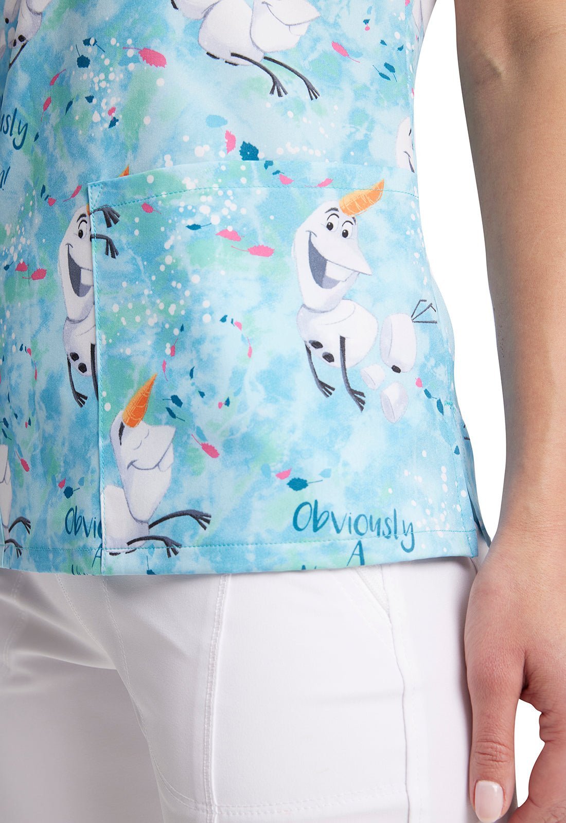 Olaf Tooniforms Licensed Disney Frozen V Neck Scrub Top TF610 FZOB - Scrubs Select