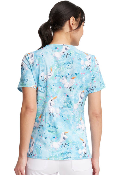 Olaf Tooniforms Licensed Disney Frozen V Neck Scrub Top TF610 FZOB - Scrubs Select