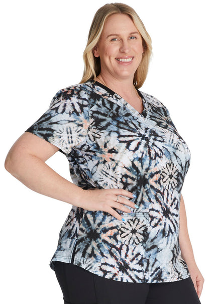Organic Tie Dye Dickies Print V Neck Scrub Top DK876 ORTD - Scrubs Select
