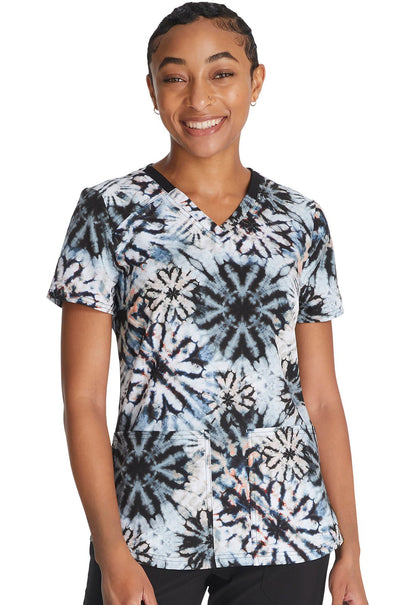 Organic Tie Dye Dickies Print V Neck Scrub Top DK876 ORTD - Scrubs Select