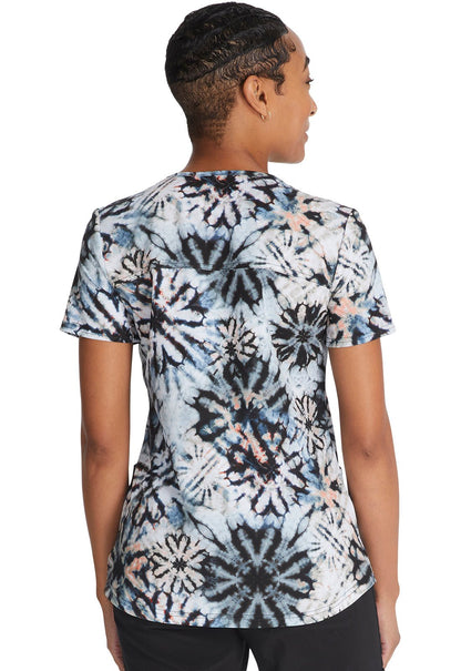 Organic Tie Dye Dickies Print V Neck Scrub Top DK876 ORTD - Scrubs Select