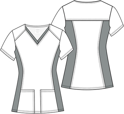 Owl I Need Is Coffee Cherokee Print V Neck Scrub Top CK793 ONCF - Scrubs Select