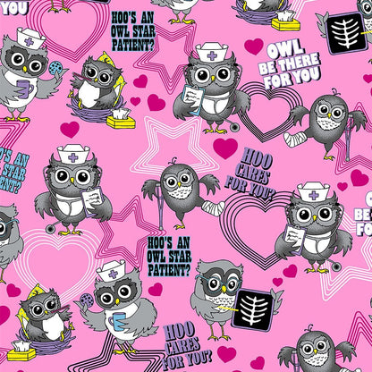 Owl Nurse Dickies EDS Print V Neck Scrub Top DK717 HOCU - Scrubs Select