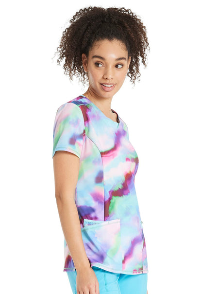 Painted Prism Cherokee Print Round Neck Scrub Top CK609 PDPM - Scrubs Select