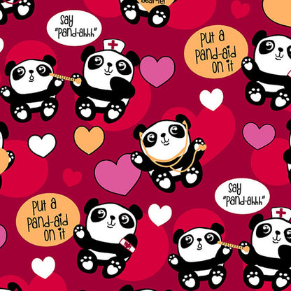 Panda Print V Neck Scrub Top CK637 PAID - Scrubs Select