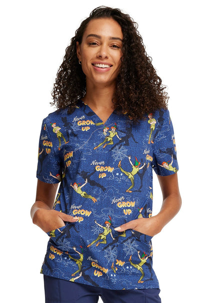 Peter Pan Tooniforms Disney Unisex V Neck Scrub Top TF728 PEOM - Scrubs Select
