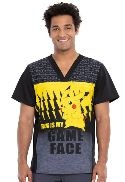 Pichu Tooniforms Pokemon Men's V Neck Scrub Top TF704 PMMF - Scrubs Select
