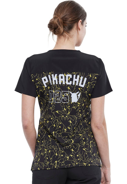 Pikachu Tooniforms Licensed V - Neck Scrub Top TF639 PMPZ - Scrubs Select