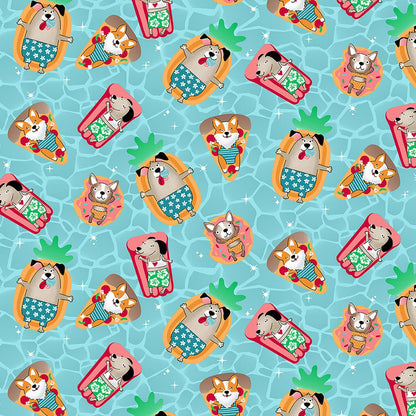 Pool Paw-rty Cherokee Animal Print Tuckable V Neck Scrub Top CK664 PWRY - Scrubs Select