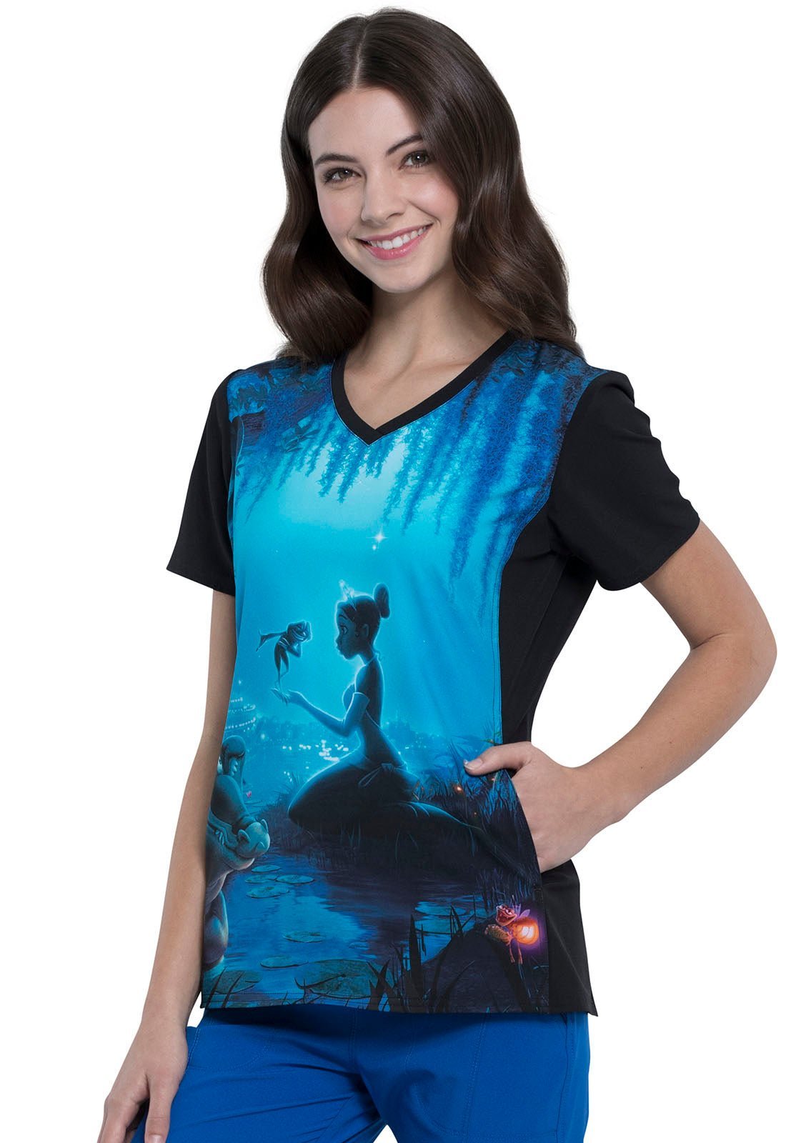 Princess and Frog Tooniforms Licensed V - Neck Scrub Top TF627 PROG - Scrubs Select