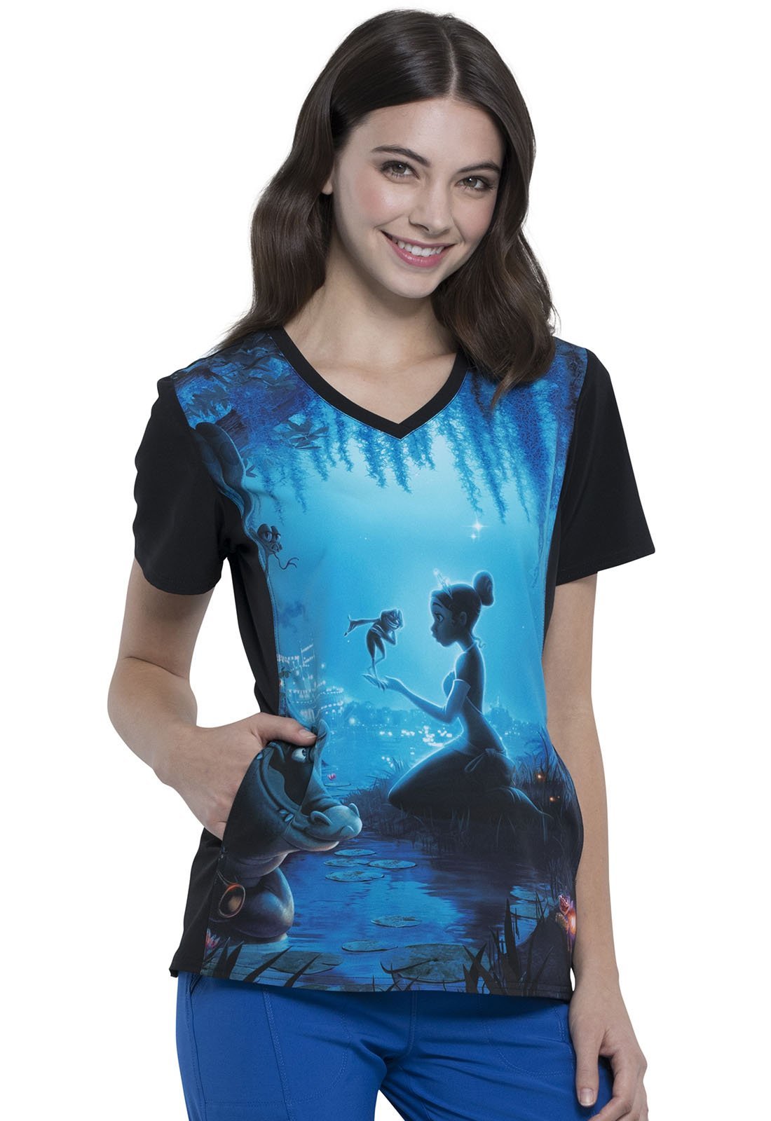 Princess and Frog Tooniforms Licensed V - Neck Scrub Top TF627 PROG - Scrubs Select