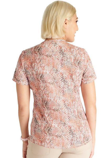 Python Perfection Cherokee Print V Neck Scrub Top CK703 PYTP - Scrubs Select