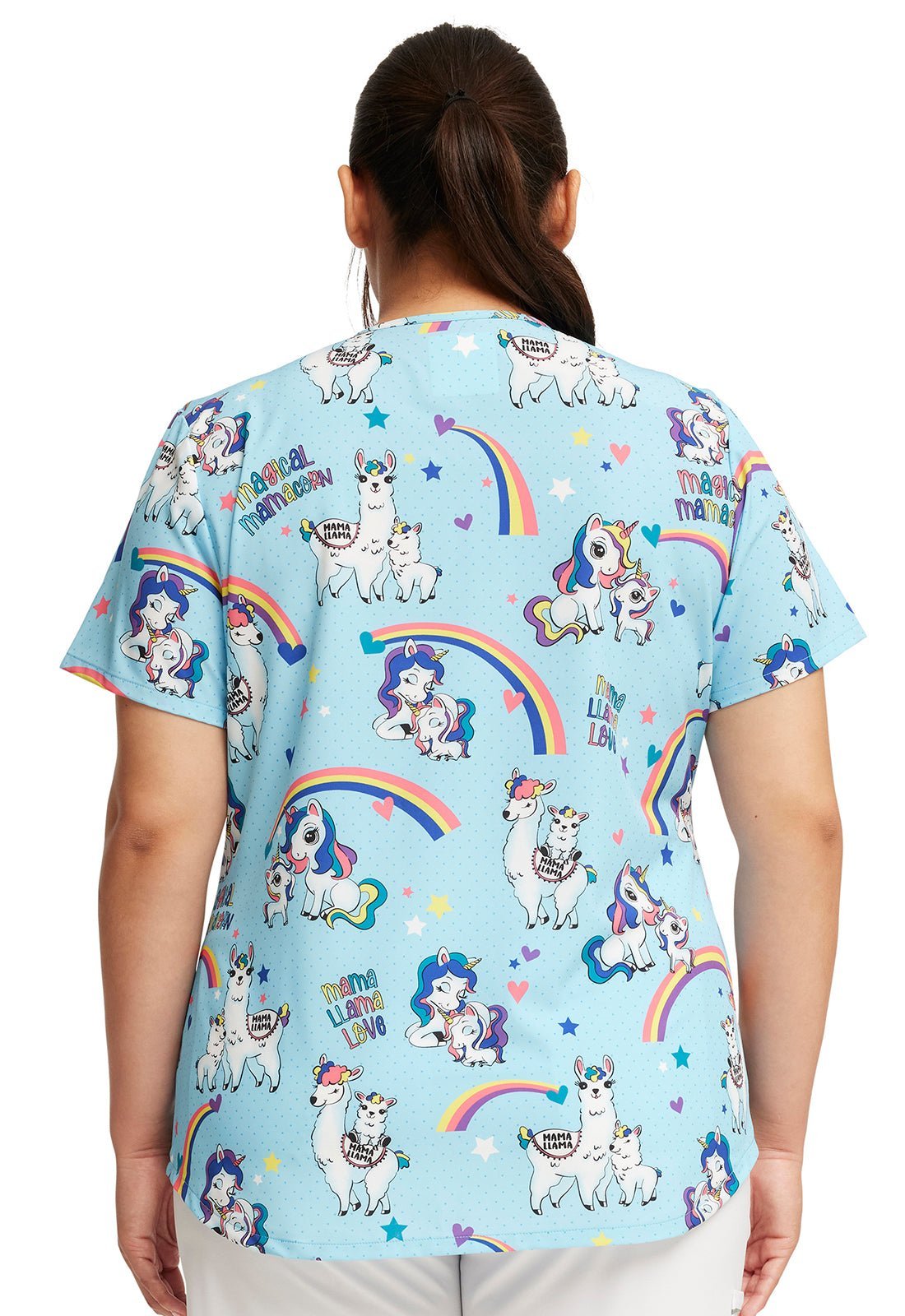 Rainbow Mamas Cherokee Animal Print V Neck Scrub Top CK637 RBMA - Scrubs Select