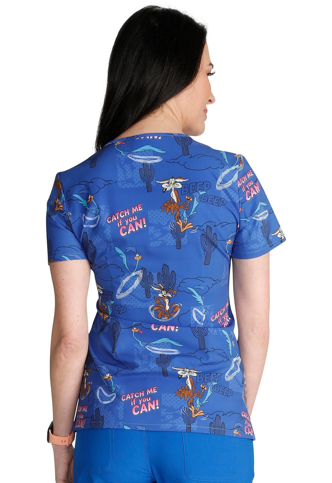 RoadRunner Cherokee Tooniforms Licensed Looney Tunes V Neck Scrub Top TF671 LTCM - Scrubs Select