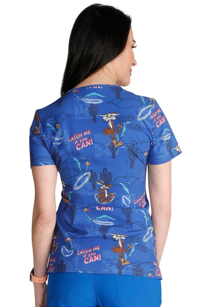 RoadRunner Cherokee Tooniforms Licensed Looney Tunes V Neck Scrub Top TF671 LTCM - Scrubs Select