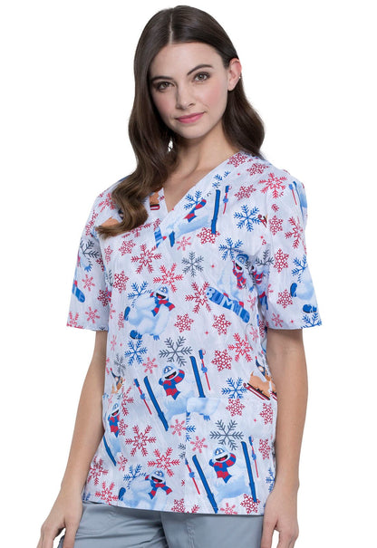 Rudolph Tooniforms Licensed Christmas Unisex V Neck Scrub Top TF606 RUBM - Scrubs Select