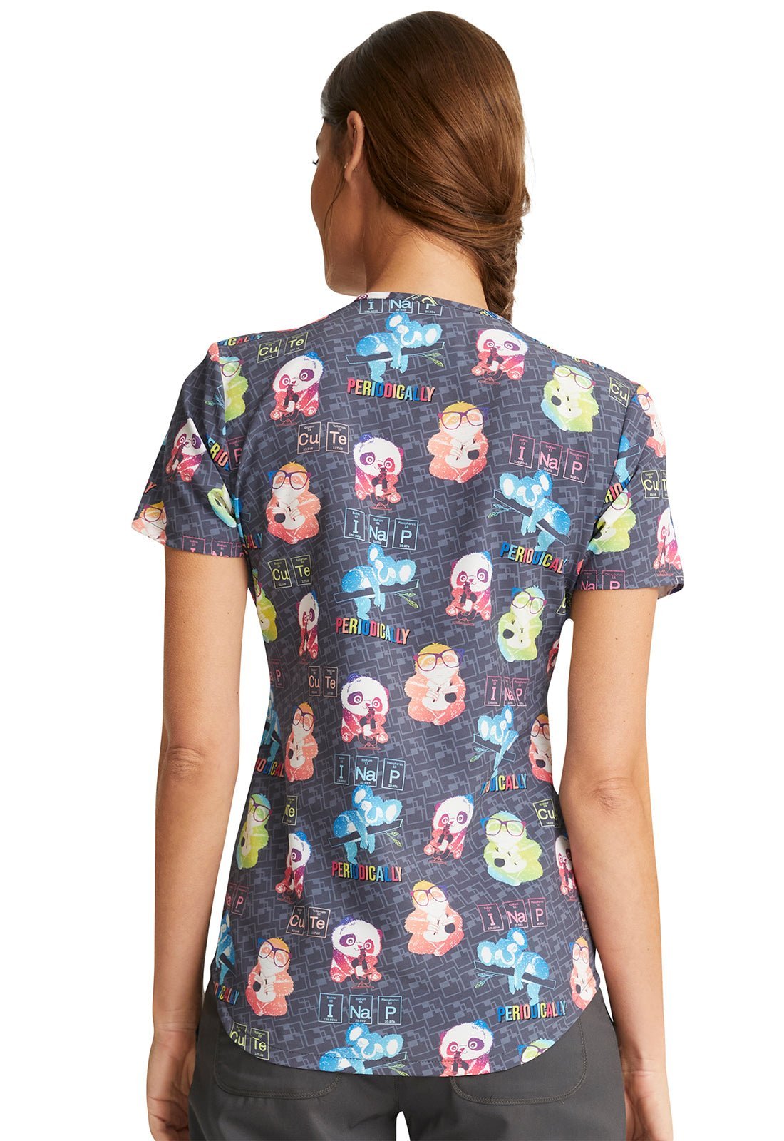 Science Animal Cherokee Print V Neck Scrub Top CK637 SIFR - Scrubs Select