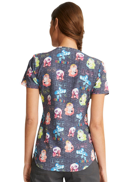 Science Animal Cherokee Print V Neck Scrub Top CK637 SIFR - Scrubs Select
