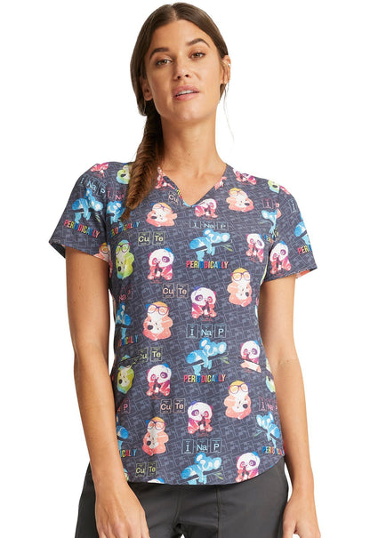 Science Animal Cherokee Print V Neck Scrub Top CK637 SIFR - Scrubs Select