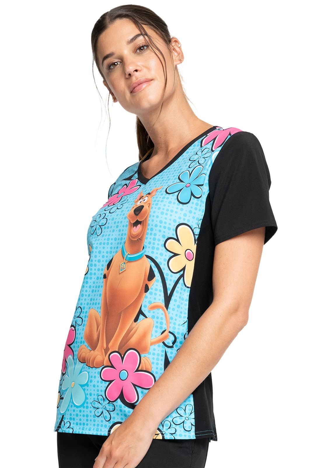 Scooby Doo Cherokee Tooniforms Licensed V - Neck Scrub Top TF678 SDIN - Scrubs Select