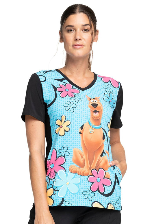 Scooby Doo Cherokee Tooniforms Licensed V - Neck Scrub Top TF678 SDIN - Scrubs Select