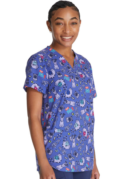 Secret Life Of Pets Cherokee Tooniforms Illumination Unisex V Neck Scrub Top TF687 PTHP - Scrubs Select
