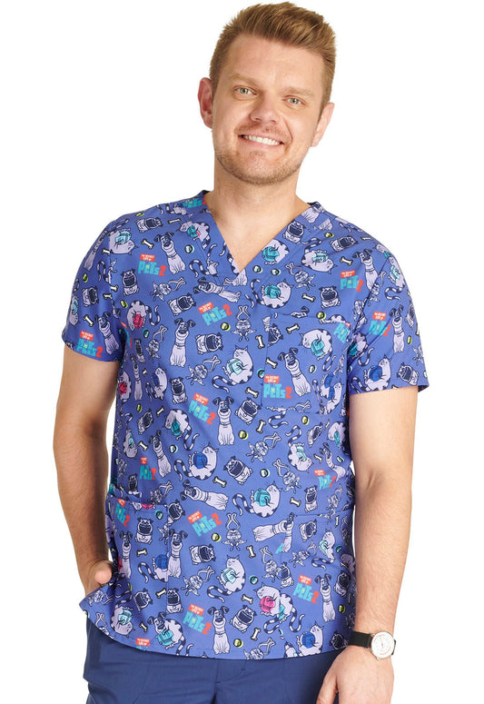 Secret Life Of Pets Cherokee Tooniforms Illumination Unisex V Neck Scrub Top TF687 PTHP - Scrubs Select