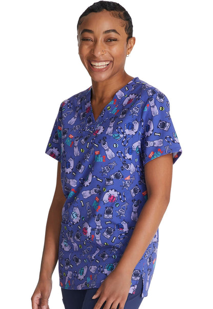 Secret Life Of Pets Cherokee Tooniforms Illumination Unisex V Neck Scrub Top TF687 PTHP - Scrubs Select