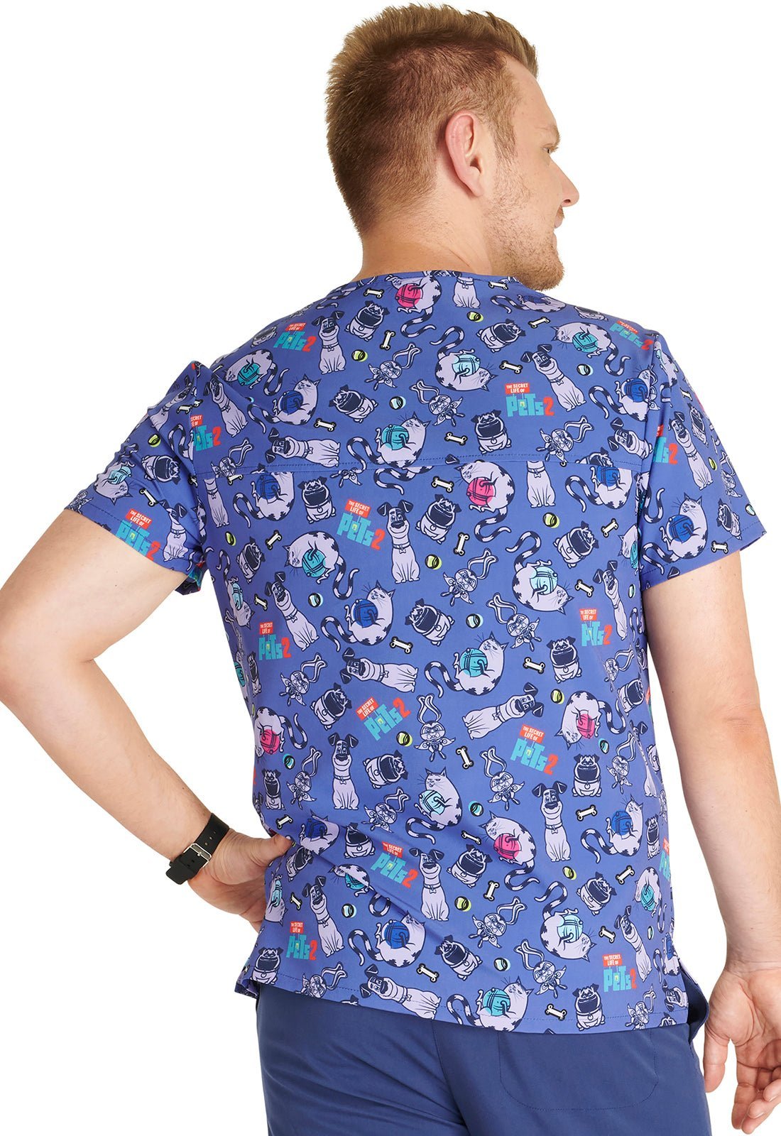 Secret Life Of Pets Cherokee Tooniforms Illumination Unisex V Neck Scrub Top TF687 PTHP - Scrubs Select
