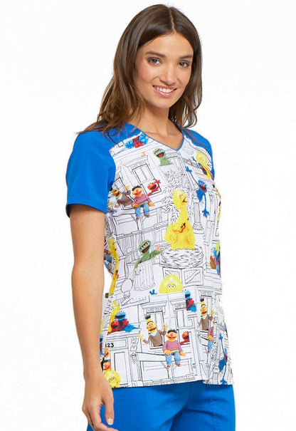 Sesame Street Tooniforms Licensed V Neck Scrub Top TF645 SWIN - Scrubs Select