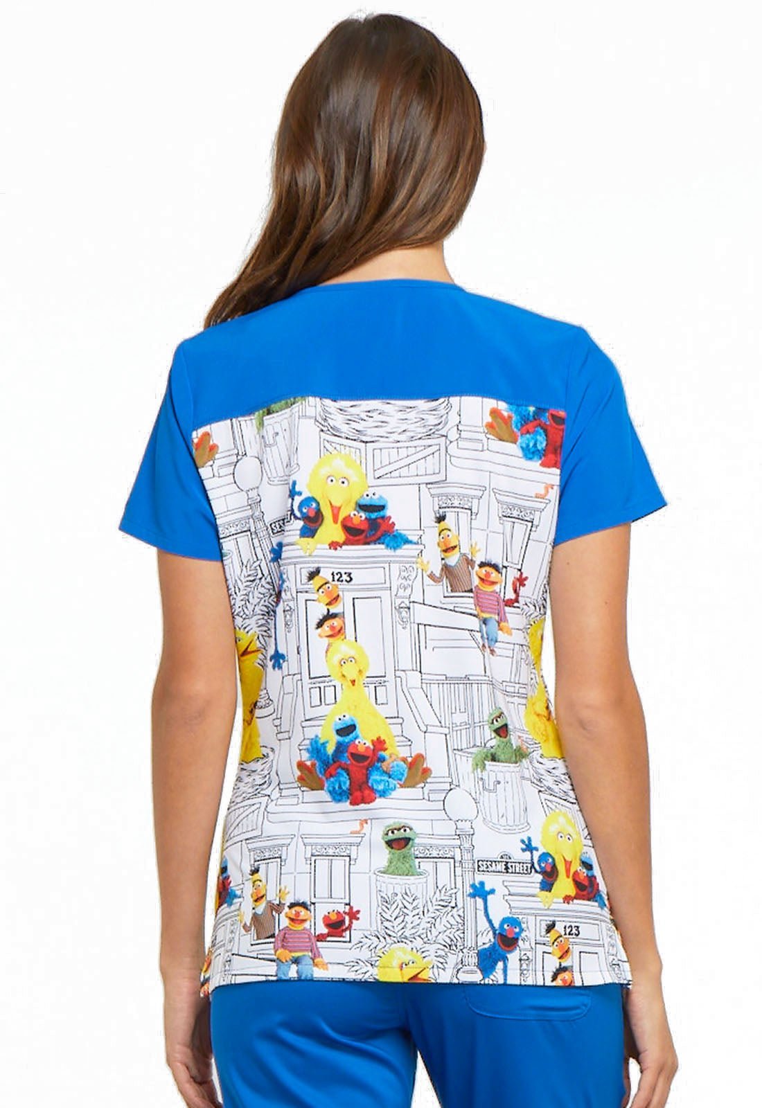 Sesame Street Tooniforms Licensed V Neck Scrub Top TF645 SWIN - Scrubs Select