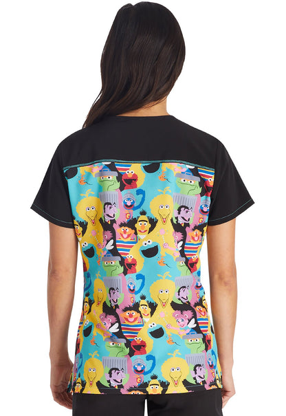 Sesame Street Tooniforms Licensed V Neck Scrub Top TF645 SWWG - Scrubs Select
