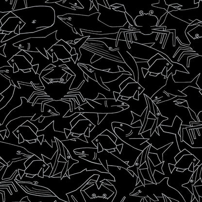 Shark Fish Cherokee Print Unisex V Neck Scrub Top CK691 STKH - Scrubs Select