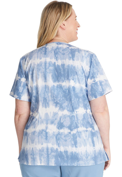 Shibori Stripes Dickies EDS Print V Neck Scrub Top DK881 SHSE - Scrubs Select