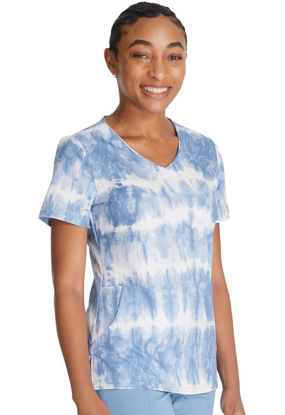 Shibori Stripes Dickies EDS Print V Neck Scrub Top DK881 SHSE - Scrubs Select